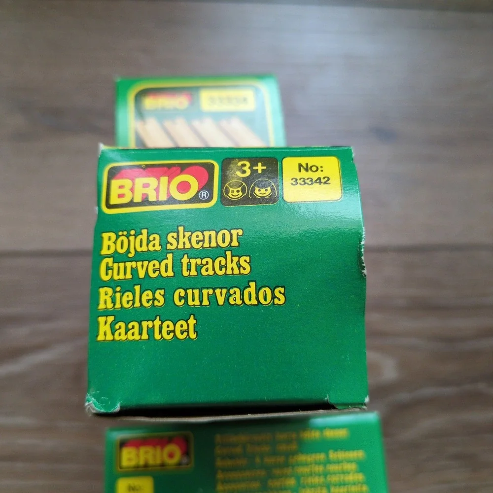 Vtg 90s BRIO Wooden Railway Track Lot 33334 33337 33342 Curved Straight Sweden